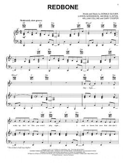 page one of Redbone (Piano, Vocal & Guitar Chords (Right-Hand Melody))