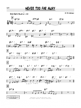 page one of Never Too Far Away (Real Book – Melody & Chords)