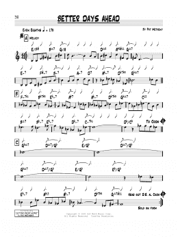 page one of Better Days Ahead (Real Book – Melody & Chords)
