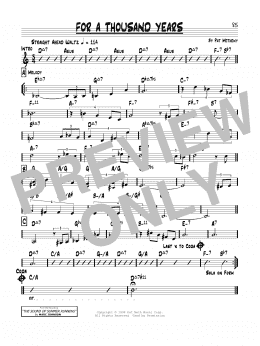 page one of For A Thousand Years (Real Book – Melody & Chords)