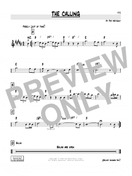 page one of The Calling (Real Book – Melody & Chords)
