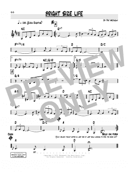 page one of Bright Size Life (Real Book – Melody & Chords)