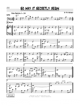 page one of So May It Secretly Begin (Real Book – Melody & Chords)