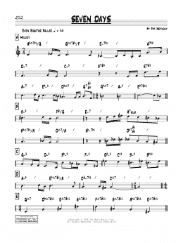 page one of Seven Days (Real Book – Melody & Chords)