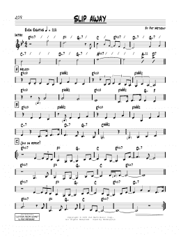 page one of Slip Away (Real Book – Melody & Chords)