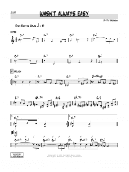 page one of Wasn't Always Easy (Real Book – Melody & Chords)