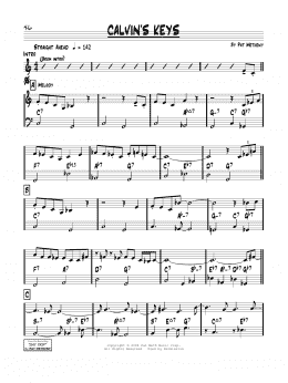 page one of Calvin's Keys (Real Book – Melody & Chords)