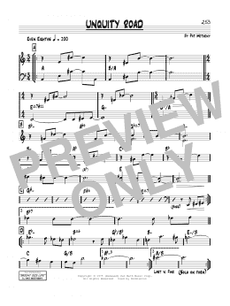 page one of Unquity Road (Real Book – Melody & Chords)