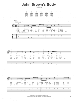 page one of John Brown's Body (Solo Guitar Tab)