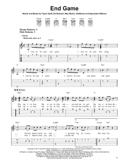 page one of End Game (Easy Guitar Tab)