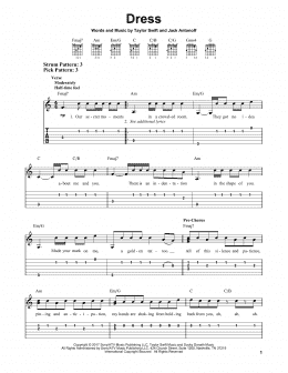 page one of Dress (Easy Guitar Tab)