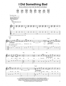page one of I Did Something Bad (Easy Guitar Tab)