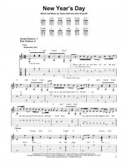 page one of New Year's Day (Easy Guitar Tab)