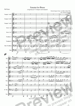 page one of Sonata in B-flat Major for Brass