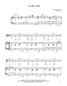page one of I Like Life (Piano, Vocal & Guitar Chords (Right-Hand Melody))