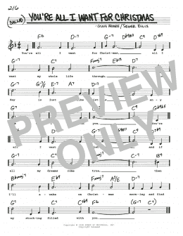 page one of You're All I Want For Christmas (Real Book – Melody, Lyrics & Chords)