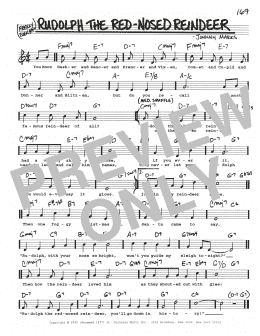page one of Rudolph The Red-Nosed Reindeer (Real Book – Melody, Lyrics & Chords)