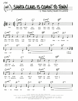 page one of Santa Claus Is Comin' To Town (Real Book – Melody, Lyrics & Chords)