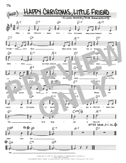 page one of Happy Christmas, Little Friend (Real Book – Melody, Lyrics & Chords)