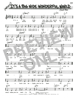 page one of It's A Big Wide Wonderful World (Real Book – Melody, Lyrics & Chords)