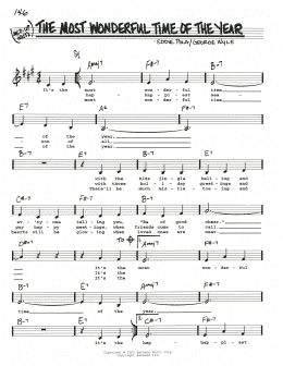 page one of The Most Wonderful Time Of The Year (Real Book – Melody, Lyrics & Chords)