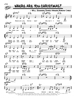 page one of Where Are You Christmas? (from How The Grinch Stole Christmas) (Real Book – Melody, Lyrics & Chords)