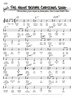 page one of The Night Before Christmas Song (Real Book – Melody, Lyrics & Chords)