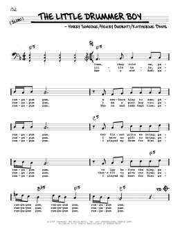 page one of The Little Drummer Boy (Real Book – Melody, Lyrics & Chords)
