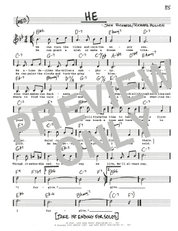 page one of He (Real Book – Melody, Lyrics & Chords)