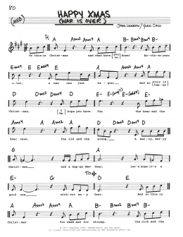 page one of Happy Xmas (War Is Over) (Real Book – Melody, Lyrics & Chords)
