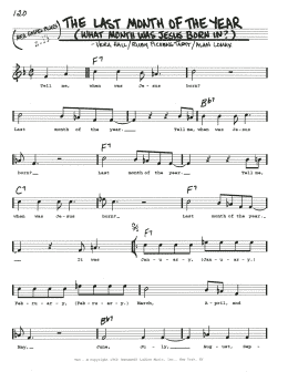 page one of The Last Month Of The Year (What Month Was Jesus Born In?) (Real Book – Melody, Lyrics & Chords)