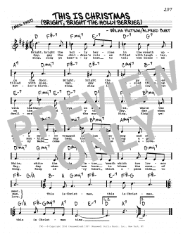 page one of This Is Christmas (Bright, Bright The Holly Berries) (Real Book – Melody, Lyrics & Chords)