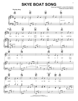 page one of Skye Boat Song (Piano, Vocal & Guitar Chords (Right-Hand Melody))