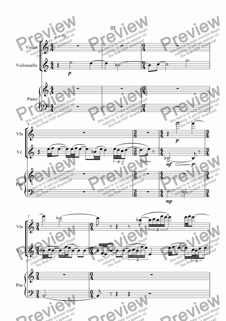 page one of Piano Trio (movement 3)