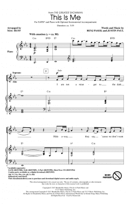 page one of This Is Me (from The Greatest Showman) (arr. Mac Huff) (SATB Choir)