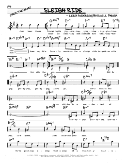 page one of Sleigh Ride (Real Book – Melody, Lyrics & Chords)