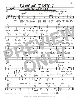 page one of Shake Me I Rattle (Squeeze Me I Cry) (Real Book – Melody, Lyrics & Chords)