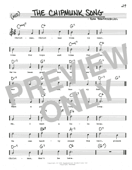 page one of The Chipmunk Song (Real Book – Melody, Lyrics & Chords)