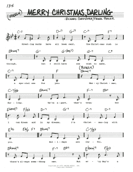 page one of Merry Christmas, Darling (Real Book – Melody, Lyrics & Chords)