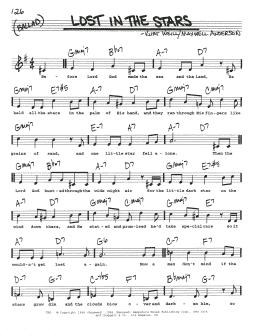 page one of Lost In The Stars (Real Book – Melody, Lyrics & Chords)