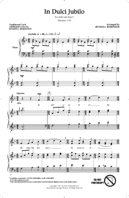page one of In Dulci Jubilo (SAB Choir)