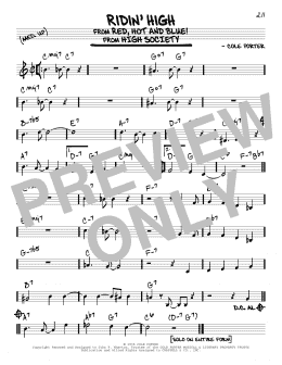 page one of Ridin' High (Real Book – Melody & Chords)