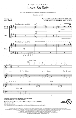 page one of Love So Soft (SSA Choir)