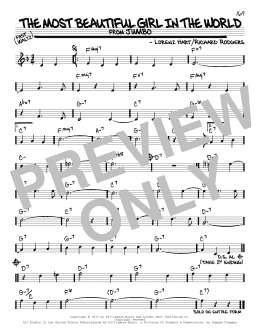 page one of The Most Beautiful Girl In The World (Real Book – Melody & Chords)