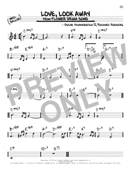 page one of Love, Look Away (Real Book – Melody & Chords)