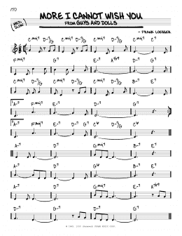 page one of More I Cannot Wish You (Real Book – Melody & Chords)