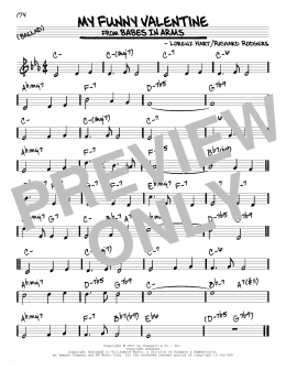 page one of My Funny Valentine (Real Book – Melody & Chords)