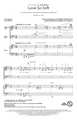 page one of Love So Soft (SATB Choir)