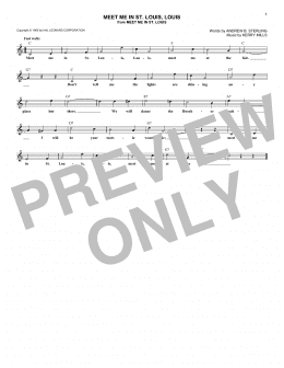 page one of Meet Me In St. Louis, Louis (Lead Sheet / Fake Book)