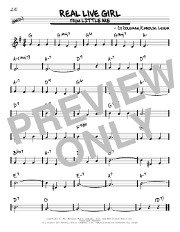 page one of Real Live Girl (Real Book – Melody & Chords)